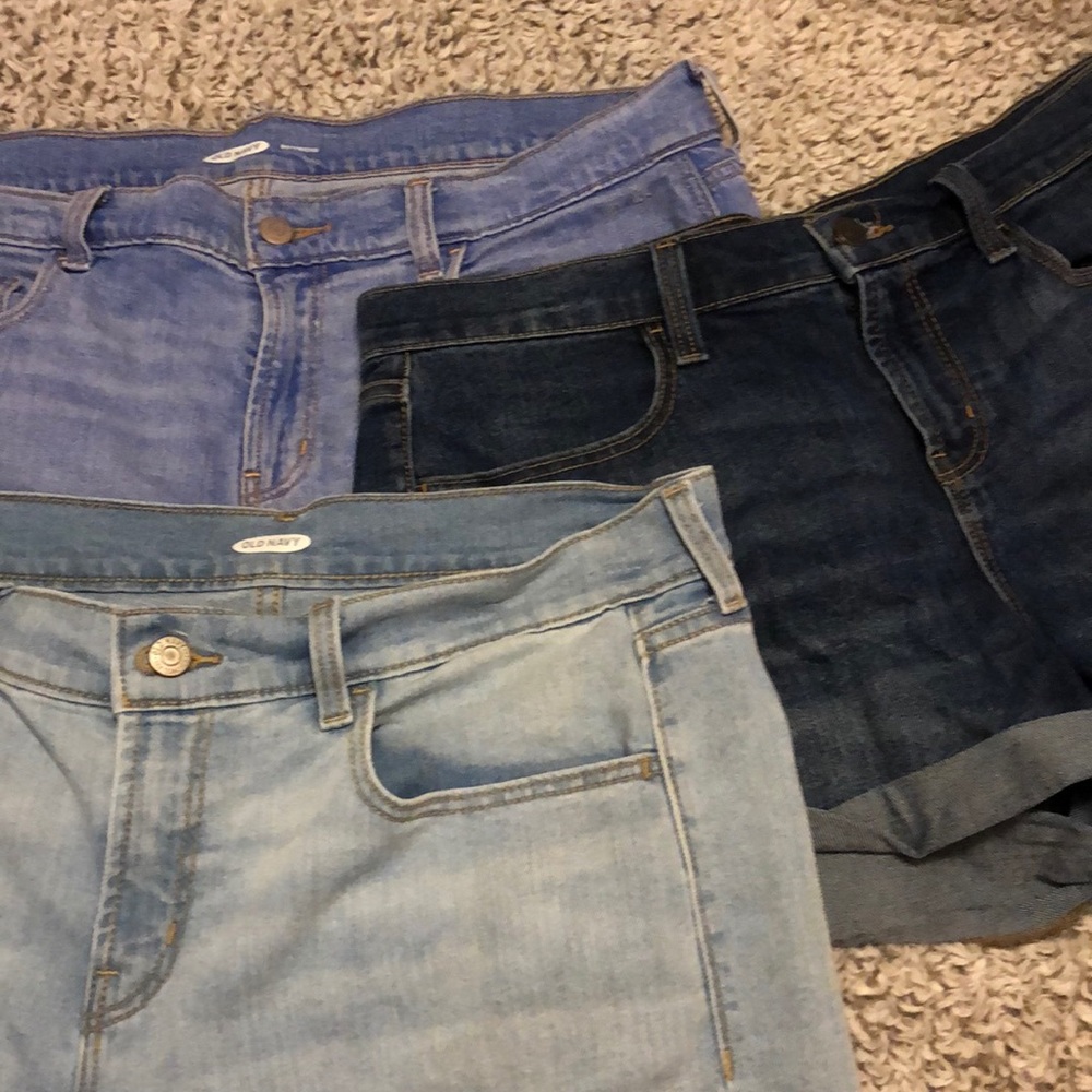 3 pairs of denim shorts